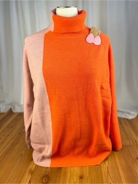 First Love Colorblock Oversized Turtleneck Sweater Women’s Plus Size 3X NWOT